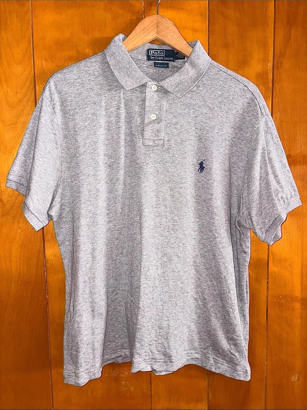 Polo Ralph Lauren Custom Fit Cotton Polo Shirt Gray XL